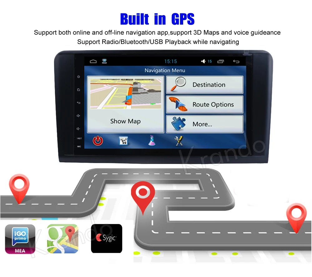 Krando Benz ML Class W164 car radio GPS navigation system (6)