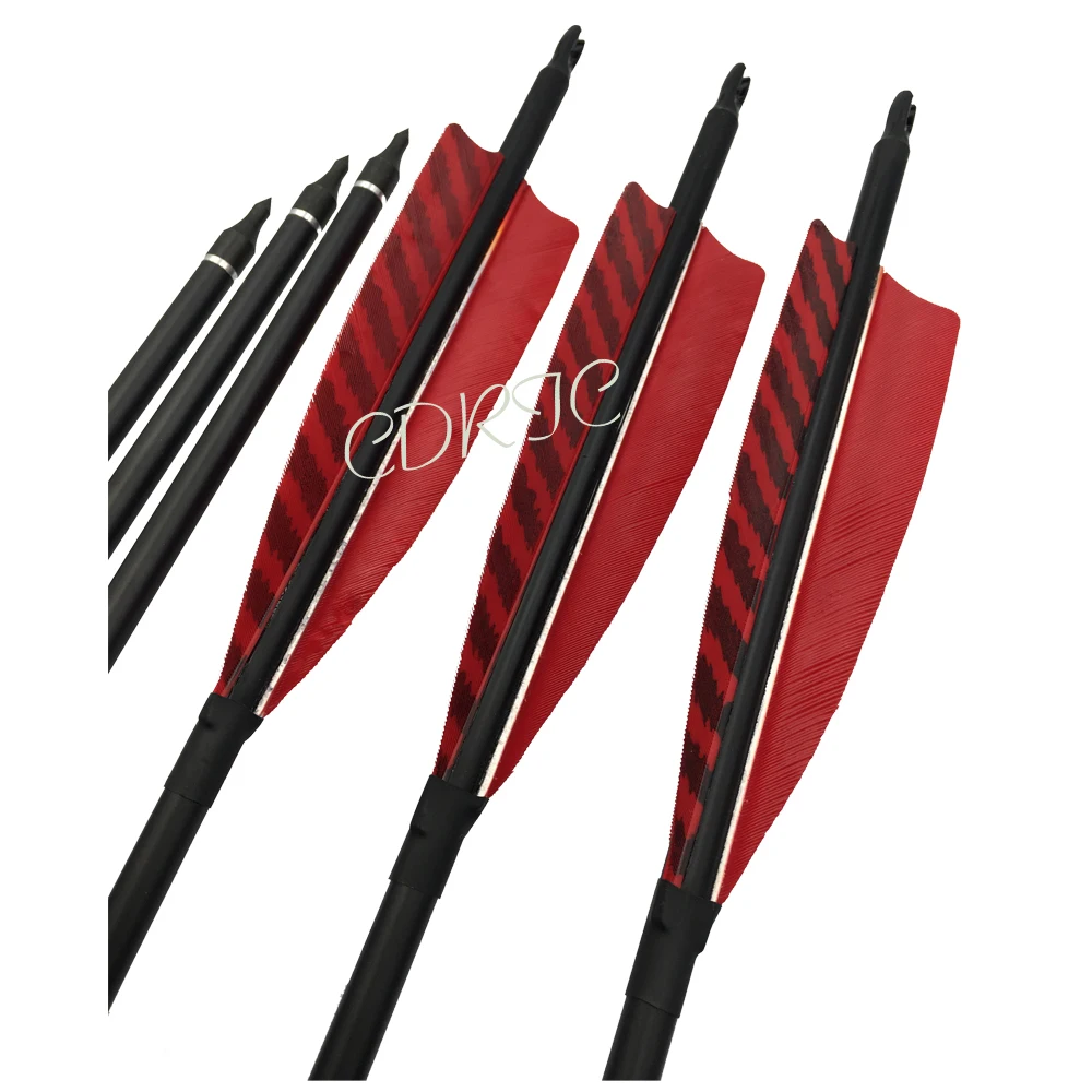 Kaufen 6 12 stücke 26 28 30 32 zoll Carbon Pfeile Wirbelsäule 600 OD 7,8mm Mit Ersetzen Pfeilspitze für Verbindung Bogen Recurve Bogen Jagd Bogenschießen