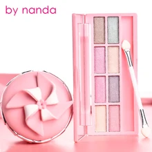 

BY NANDA Eye Makeup Nudes Palette 8 Color Matte Eyeshadow Palette glitter powder Long-lasting Eye Shadow With Mirror Brush Set