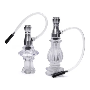 

New 2 Style Acrylic Mini Hookah Water Smoking Pipe Chicha Shisha Tobacco Pipe With PVC Hose Cigarette Filter Smoke Water Pipe