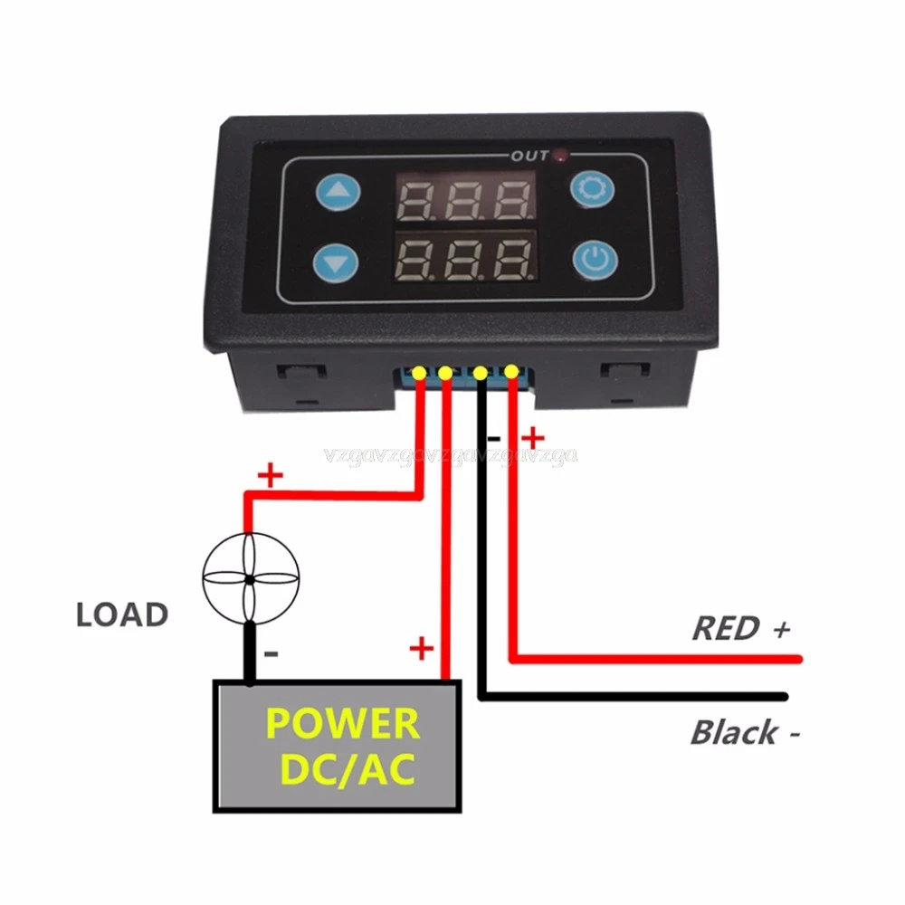 DC12V AC220V/85-265 V Цифровой Дисплей реле времени модуль таймер цикла модуль пускового реле D18 челнока