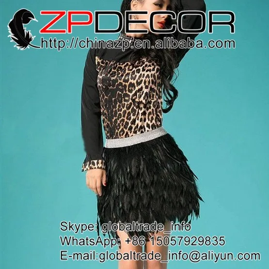 Rush shippment for Black rooster coque feather skirt mini length for party event33
