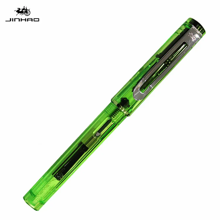 599Atouminglv Jinhao599a авторучка чернильная ручка прозрачный пластик Pluma Stylo Plume Vulpen Stilografica канцелярский подарок для студента ручка опционально - Цвет: 599Atouminglv
