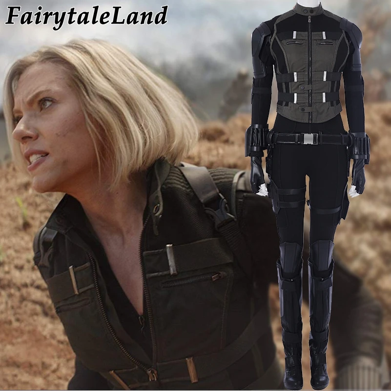 Black Widow Costume from Avengers Infinity War - Perfect for Carnival, Halloween, and Cosplay as Natasha Romanoff - Includes Jumpsuit for Looking Like Your Favorite Superhero image 3