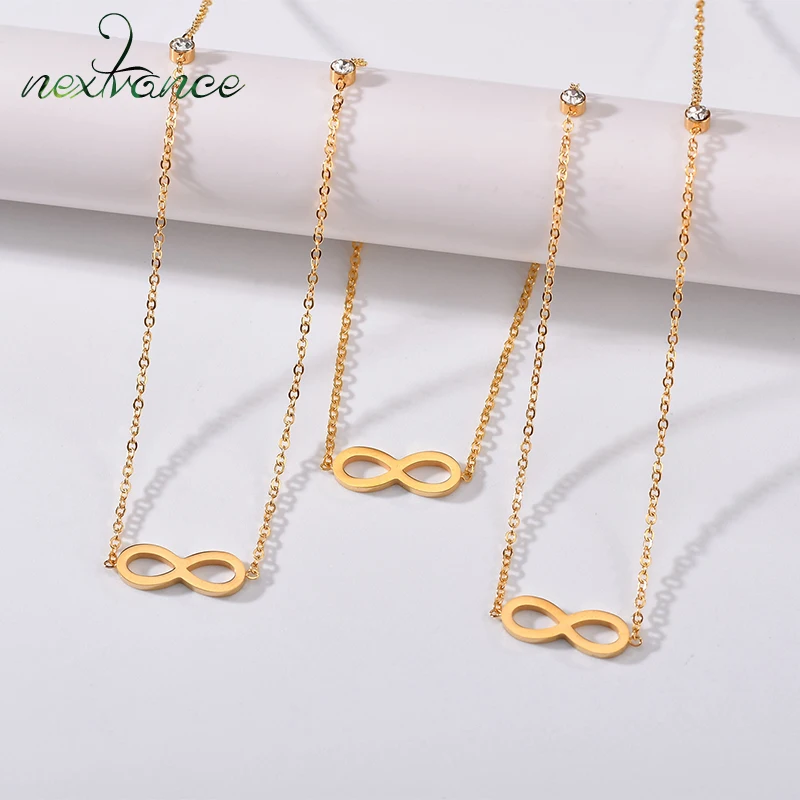 

Nextvance Charm Infinity Chain Necklace Cubic Zirconia Stone Infinity Symbol Necklace Stainless Steel Love Necklaces