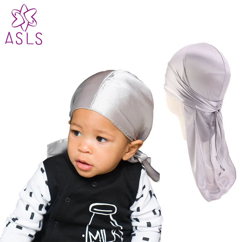 

New children's silk long tail pirate hat parent-child headscarf Hip-Hop Cap Bandana Turban Headwear boys Hair accessories