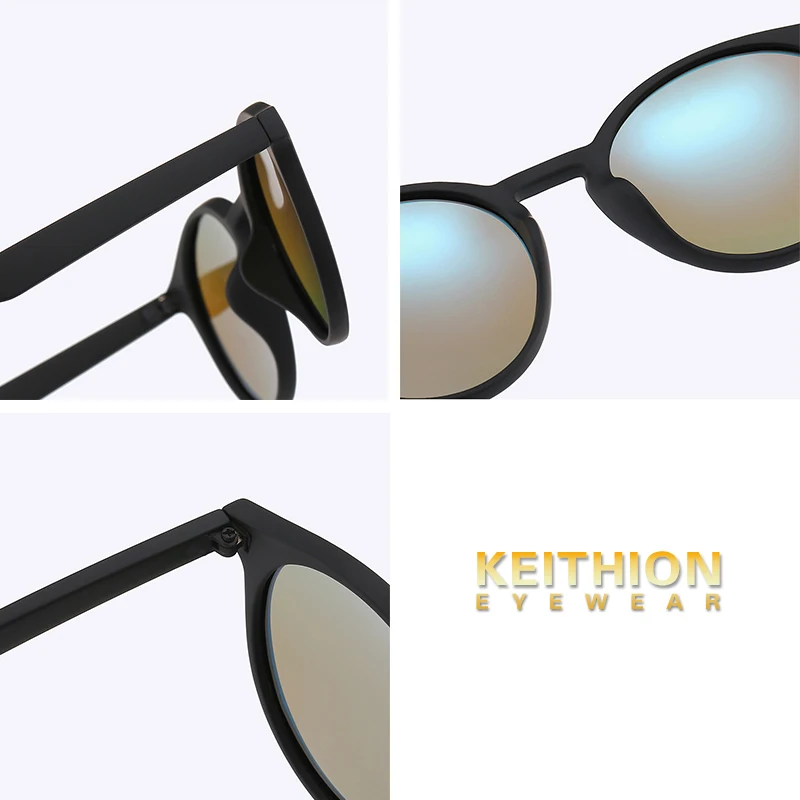 KEITHION 2019 New Vintage Retro Polarized Men Womens Sunglasses Round Mirrored Sun Glasses Fashion UV400 Eyewear