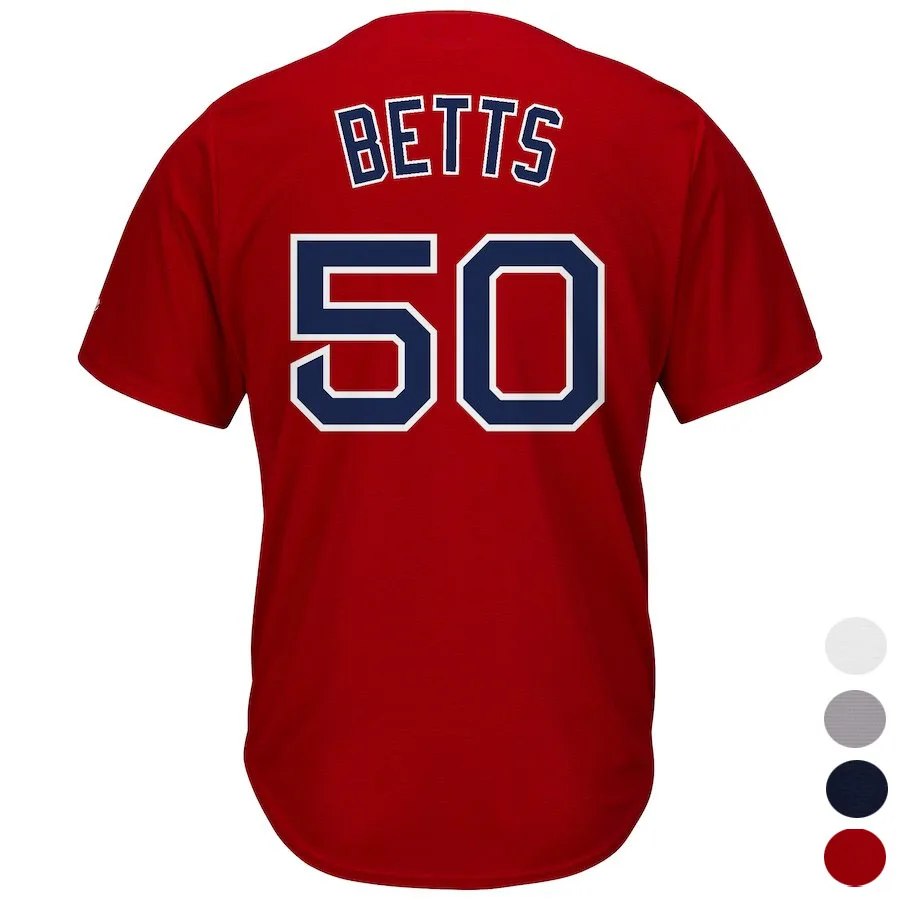 Men 50 Mookie Betts Cool Boston Jerseys 2019 Baseball All Embroidered