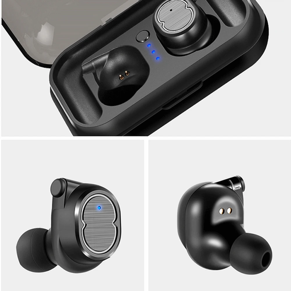 AZiMiYO TWS Wireless Bluetooth 5 0 Earphones for iPhone Xs Xiaomi stereo Earbud Sport Ear Phone With Mic Portable Charging Box