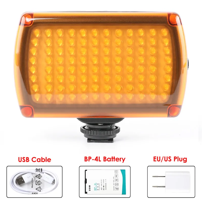 

96 LED Video Light XH-96 Lamp 9W 850LM 5600K/3200K Dimmable for Camcorder Wedding DSLR Camera with 2500mAh Battery USB Charger
