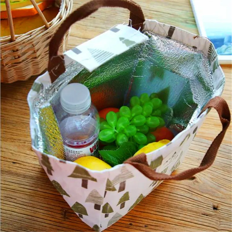 Новая сумка для ланча для женщин детская Милая переносная Изолированная Холщовая Сумка-Холодильник Термосумка для обедов сумка для продуктов