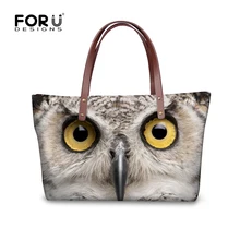 FORUDESIGNS Mode 3D Eule Wolf Frauen Taschen Feminine Tote Weiblichen Umhängetasche Für Damen Frau Große Handtaschen Reise Einkaufstasche