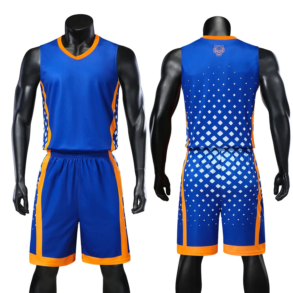 

Personality Reversible Men Basketball Jerseys Sets Team Uniforms Sports Kit Shirts Shorts Suits Breathable Customized Print Draw