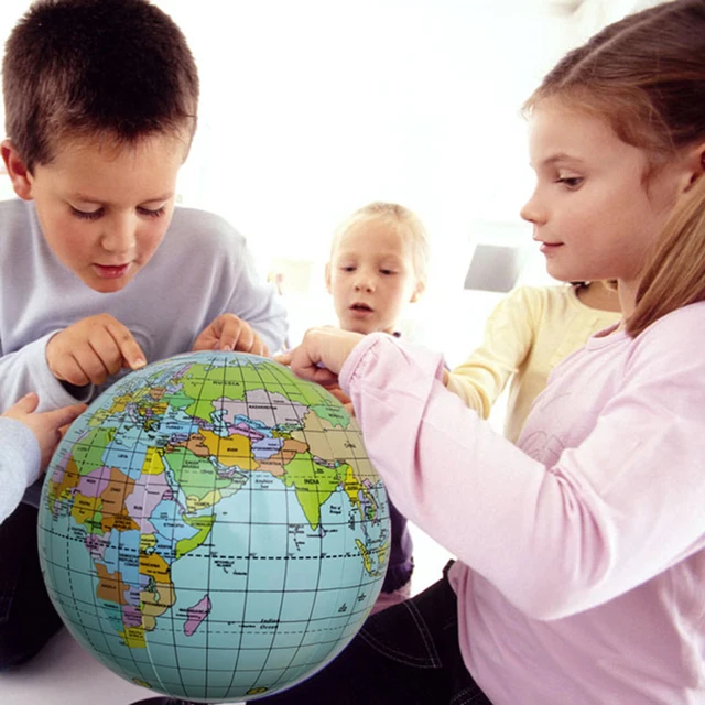25cm inflatable globe toy ball baby early educational teach tool inflated beach ball kids learning playing