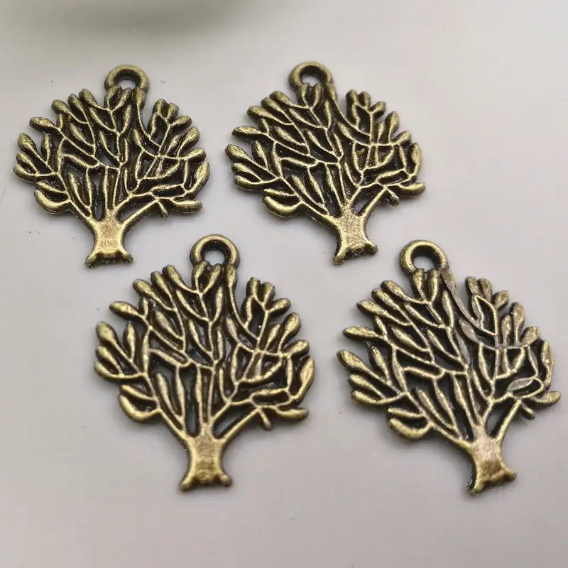 200PCS/lot 16x20mm Metal/Alloy Antique Bronze Lucky Tree Charms Pendant