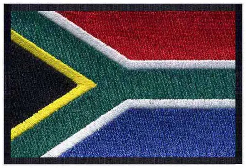 South Africa Iron on Embroidery Flag Logo 3" Wide Free Shipping