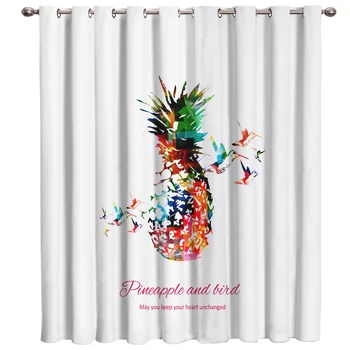 

Colour Geometry Pineapple Living Room Bedroom Outdoor Drapes Fabric Swag Curtain Panels With Grommets Window Treatment Ideas