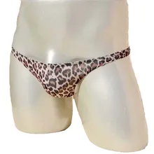 Для мужчин сексуальные бикини трусы нижнее бельё для девочек Леопард животных печати низкой талией дышащий мешок короткие шорты g-стринги трусик