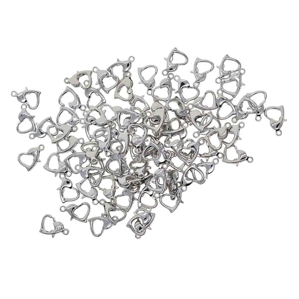 20 Pieces Novelty Heart Shaped Lobster Claw Clasps Fastener Hook For Necklace Bracelet Chain Jewelry Findings DIY Handmade Craft