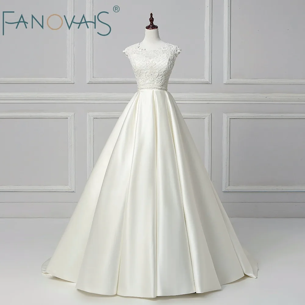 Chanym95warrior Comprar Vestidos De Novia Elegantes Con Cuentas Dos Piezas Vestido Saten 2018 Bata Mariee Vintage Casamento Simple Boda Online Baratos