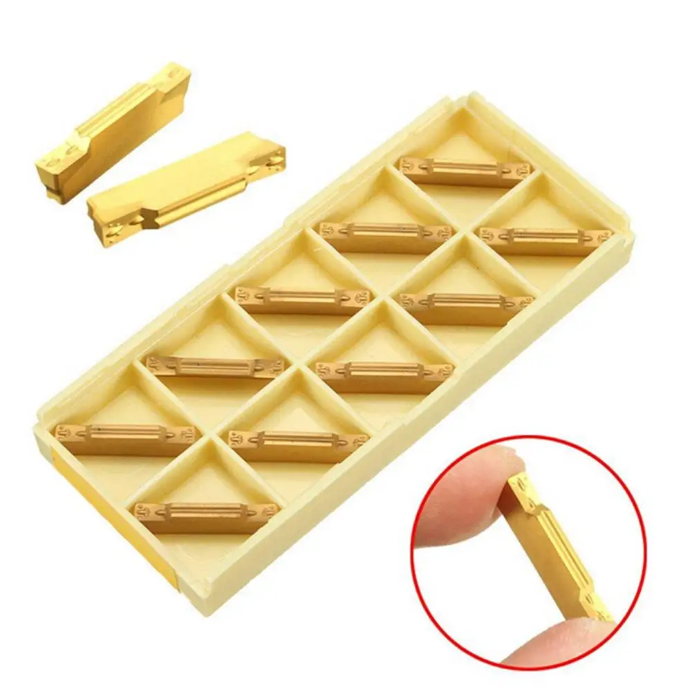 

10Pcs MGMN300-M Carbide Insert 3mm for MGEHR/MGIVR Grooving Cut Off Turning Tool