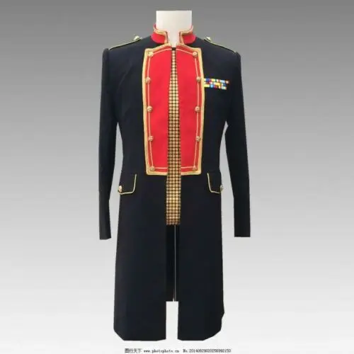 

Mens Shows Stage Performance Slim Fit Long Coats Stand Collar Jackets N7