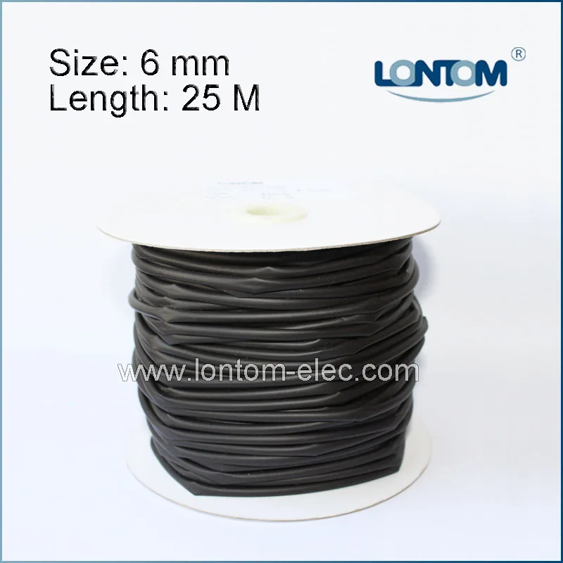 

25 Meters 6.0mm 2:1 Heat Shrink Tube Cable Sleeve black