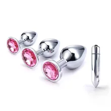 Woman Vaginal Erotic Massager Stainless Steel Butt Plug Vibrator Sex Products Anal Plug Dildo Beads Sex Toy Vagina Insert