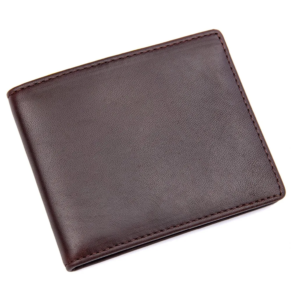 

J.M.D Guaranteed Crazy Horse Leather Wallet Simple Style Card Case Solid Short Wallet Brown R-8172-3Q