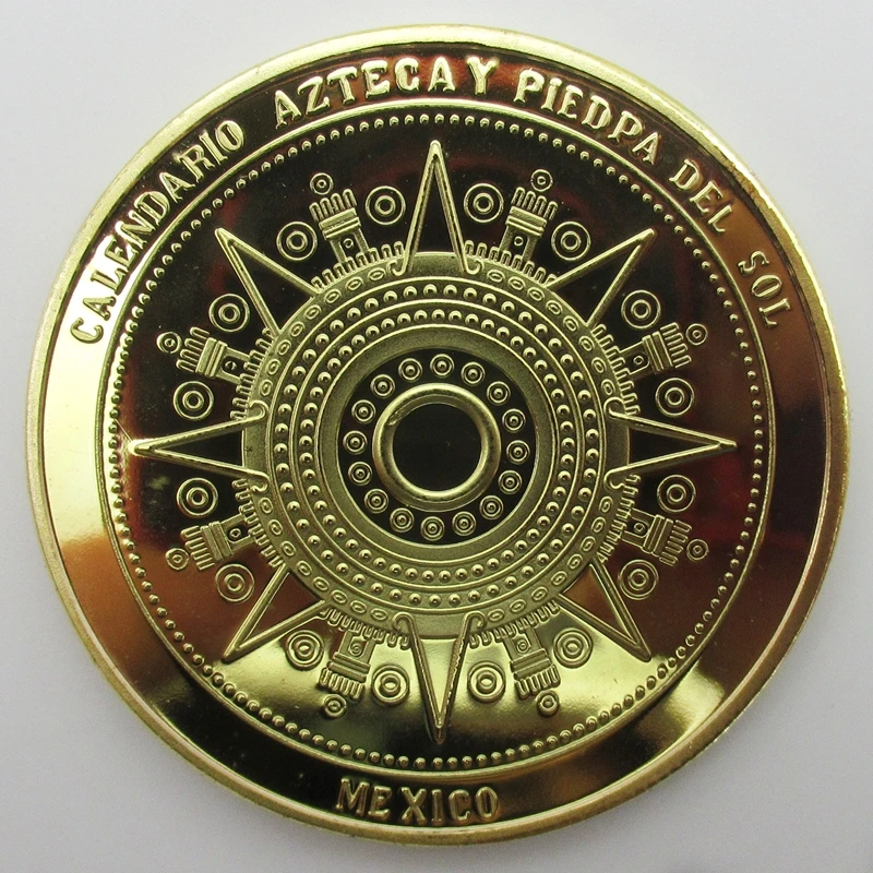 

New Coins Art Mexico Mayan Aztec Calendar Commemorative Coin Souvenir Metal Craft Coin