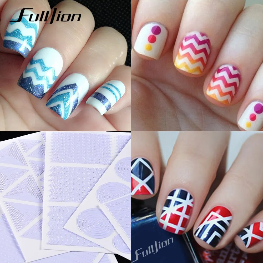 Fulljion 12 шт. ногтей Стикеры полый лазерная ногтей форма передачи Стикеры Nail Art Наклейки для ногтей украшения татуировки маникюр