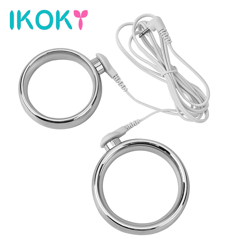 Кольца для пениса ikoky кольца поражение электрическим током Мужской Пояс верности