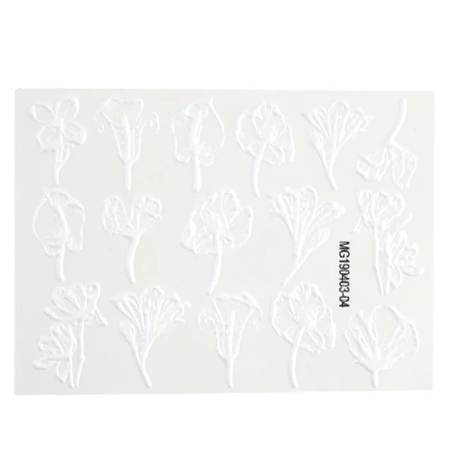 1 лист стикер s 3D акриловая Выгравированная наклейка с цветком для ногтей DIY Слайдеры для маникюра DIY клейкие наконечники для переноса Фольга для творчества - Цвет: 15