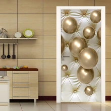 European Style 3D Stereo Golden Ball Photo Murals Wallpaper Living Room Bedroom Hotel Luxury Door Sticker Creative DIY Wallpaper