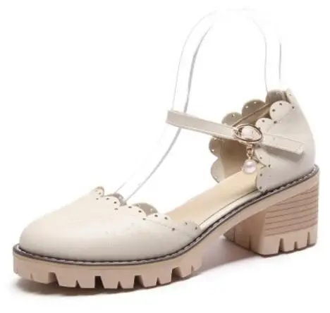 Г., новые модные женские туфли-лодочки туфли на квадратном каблуке летние женские туфли на каблуке, размер 40, 41, 42, 43, aa0928 - Цвет: beige