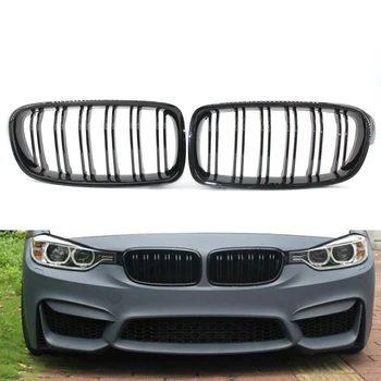 

Left Right Front Gloss Black Double line Racing Grille Grill for BMW 3 Series M3 F30 F35 2012-2015 328i 320i 335i 325i