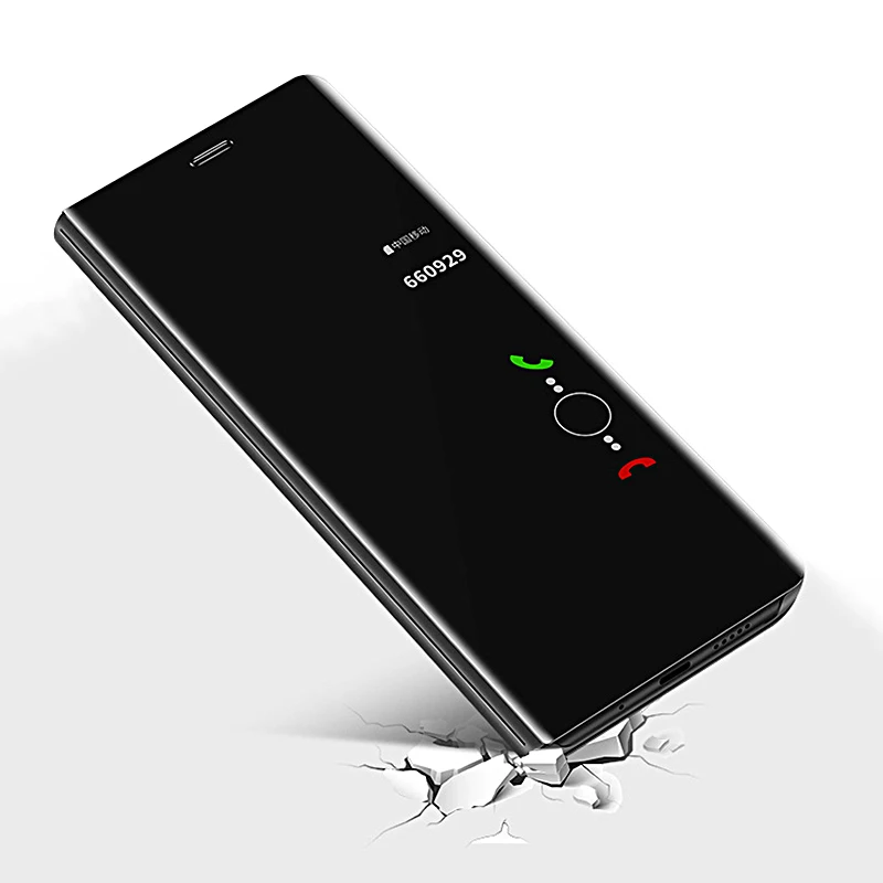 Умный флип чехол Urmwing Mirror View для Huawei P10Lite P8 P9Lite2017 P10 P10Plus Mate10 Mate9 прозрачный умный