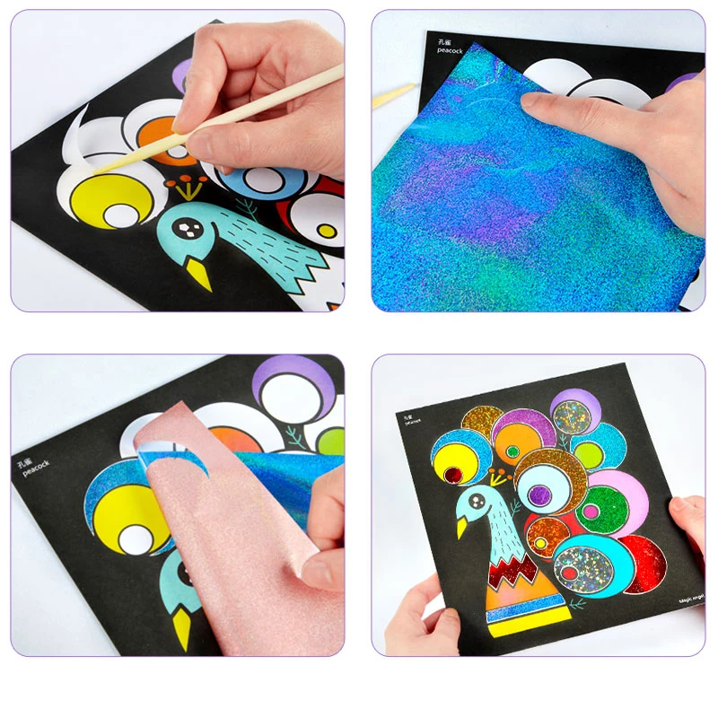  DIY Shimmer Starry Sky Colorful Starry Glitter Transfer Sticker Art kids puzzle creative education arts and crafts for kids 
