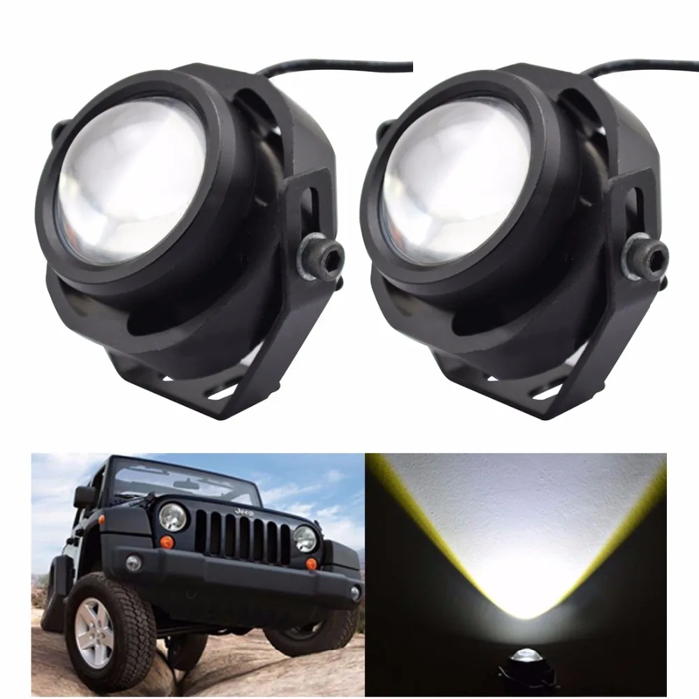 2Pcs/Pair 10W Power Waterproof Led Eagle Eye Light White Color Car fog Running Light Reverse