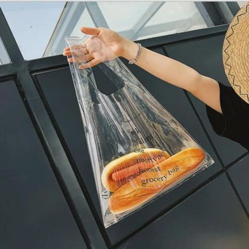 

Large Clear Transparent Vinyl Plastic Shoulder shopping Bag Tote Shopper PVC Shopper Letter Summer Beach Recycling Handbag