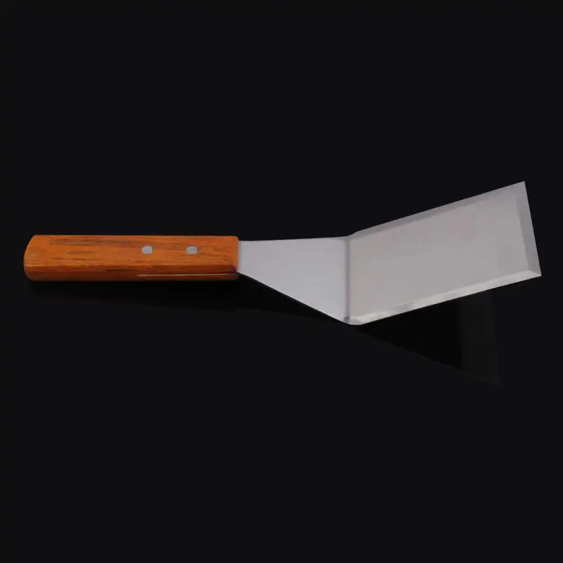 Лопатка из нержавеющей стали скребок блинная лопатка для переворачивания нож с деревянной ручкой удобный кухонный инструмент