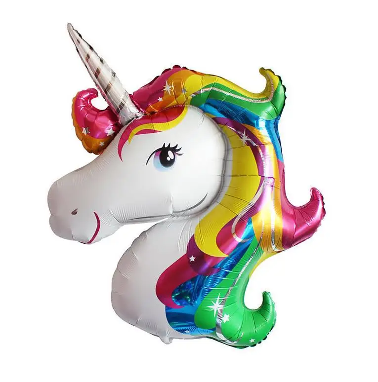 Giant Rainbow Unicorn Head Foil Balloon Childens Party Baby Shower Kids