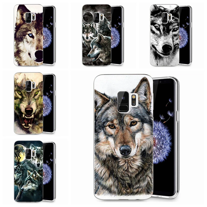 Для Samsung Galaxy S9 S9Plus S8 Plus S7 edge Note 8 J320 J530F J720 A3 A5 2017 TPU силиконовый цветной волчий