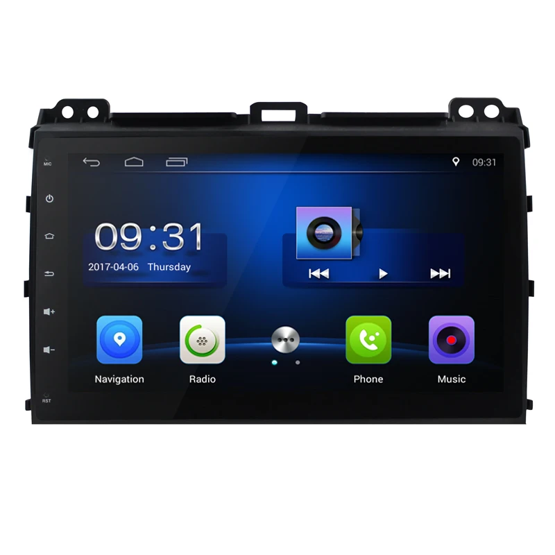 Excellent BIG 2Din Tesla Style 9 inch Android 7.0 Car GPS Navigation DVD Player for Toyota Land Cruiser Prado 120 2002-2009 Lexus GX470 1