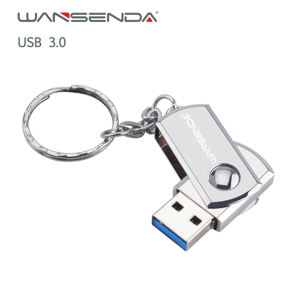 Hot Sell Wansenda Metal USB Flash Drive USB 3.0 Key Chain Pen Drive 256GB 128GB 64GB 32GB 16GB 8GB 4GB USB Stick Pendrives