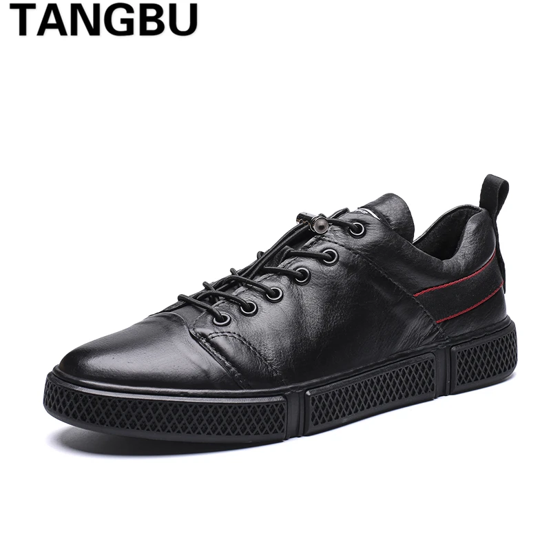 

High Quality Genuine Leather Men Skateboarding Shoes Lace Up Breathable Casual Trainers Shoes Fashion Men Sneakers Size 38-44
