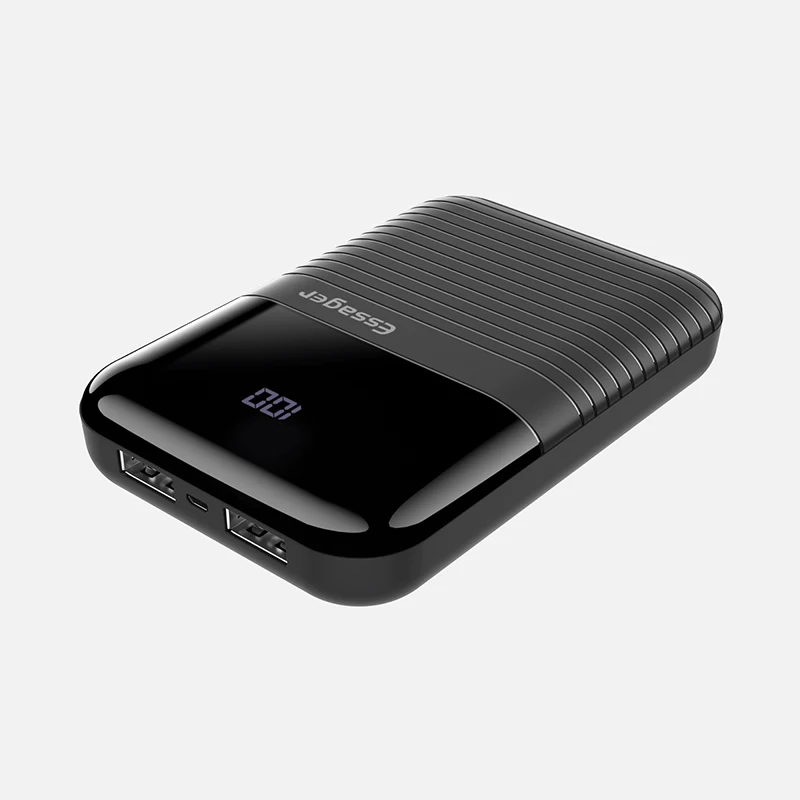 Essager 10000mAh Mini Power Bank 10000 mAh Fast Portable External Battery Charger USB Small Powerbank for Xiaomi mi iPhone Phone - Цвет: Black