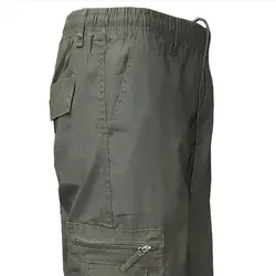 Повседневные мужские брюки со средней талией с несколькими карманами, облегающие дышащие брюки KNG88