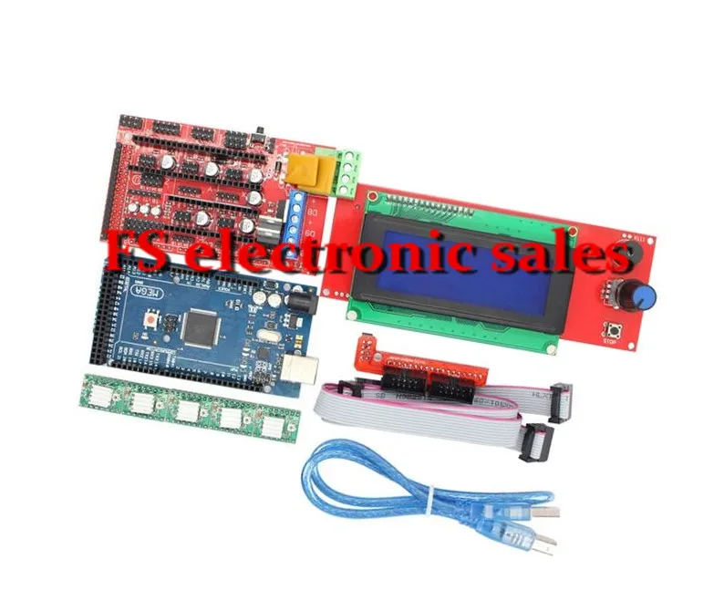 

New 3D Printer Kit Mega 2560 R3 + 1pcs RAMPS 1.4 Controller + 5pcs A4988 Stepper Driver Module / RAMPS 1.4 2004 LCD control