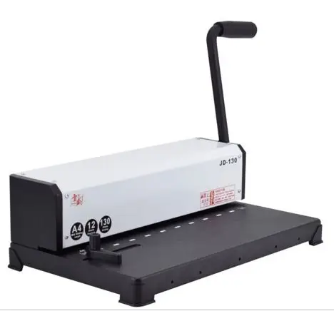 JD-130 عشرة حفرة المشبك ملزمة اللكم آلة العقد العطاء ملف اللكم آلة تجليد آلة تجليد سلك 10-hole